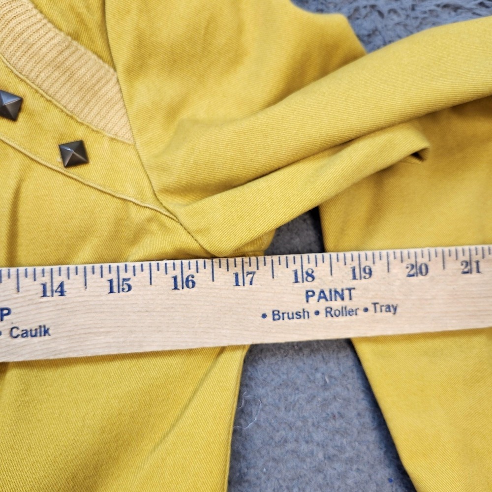 X-Meeting Paris Jacket Womens Medium Yellow Studded Zip Up Retro Style Pockets - Picture 7 of 11